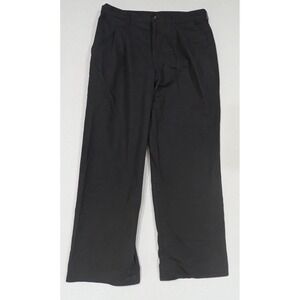 Doc & Amelia Dress Pants Mens 34x30 Black Excellent Pleated Wide Leg Trousers